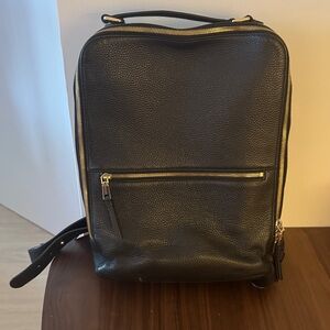 Quince Black Backpack with Gold Zippers